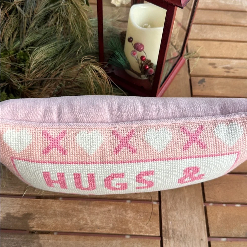 Bouffants & broken hearts hugs & kisses needlepoint decor pillow